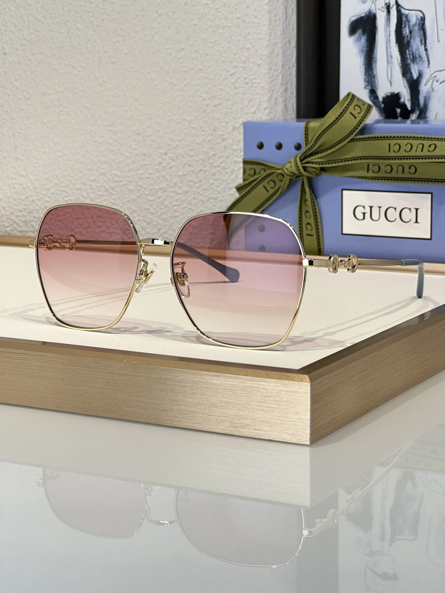 Sunglasses,Women Gucci sunglasses GG0882SA 005/GOLD - PURPLE Gucci