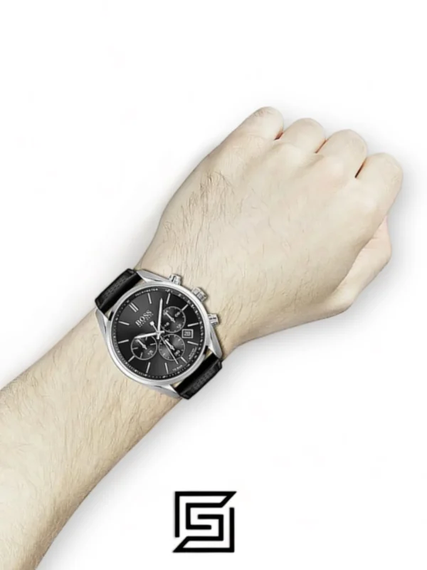 Men,Watches,Men,Original Watches Hugo Boss original-watches Champion Black Dial Black Leather Strap - 1513816 Boss