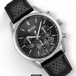 Men,Watches,Men,Original Watches Hugo Boss original-watches Champion Black Dial Black Leather Strap - 1513816 Boss