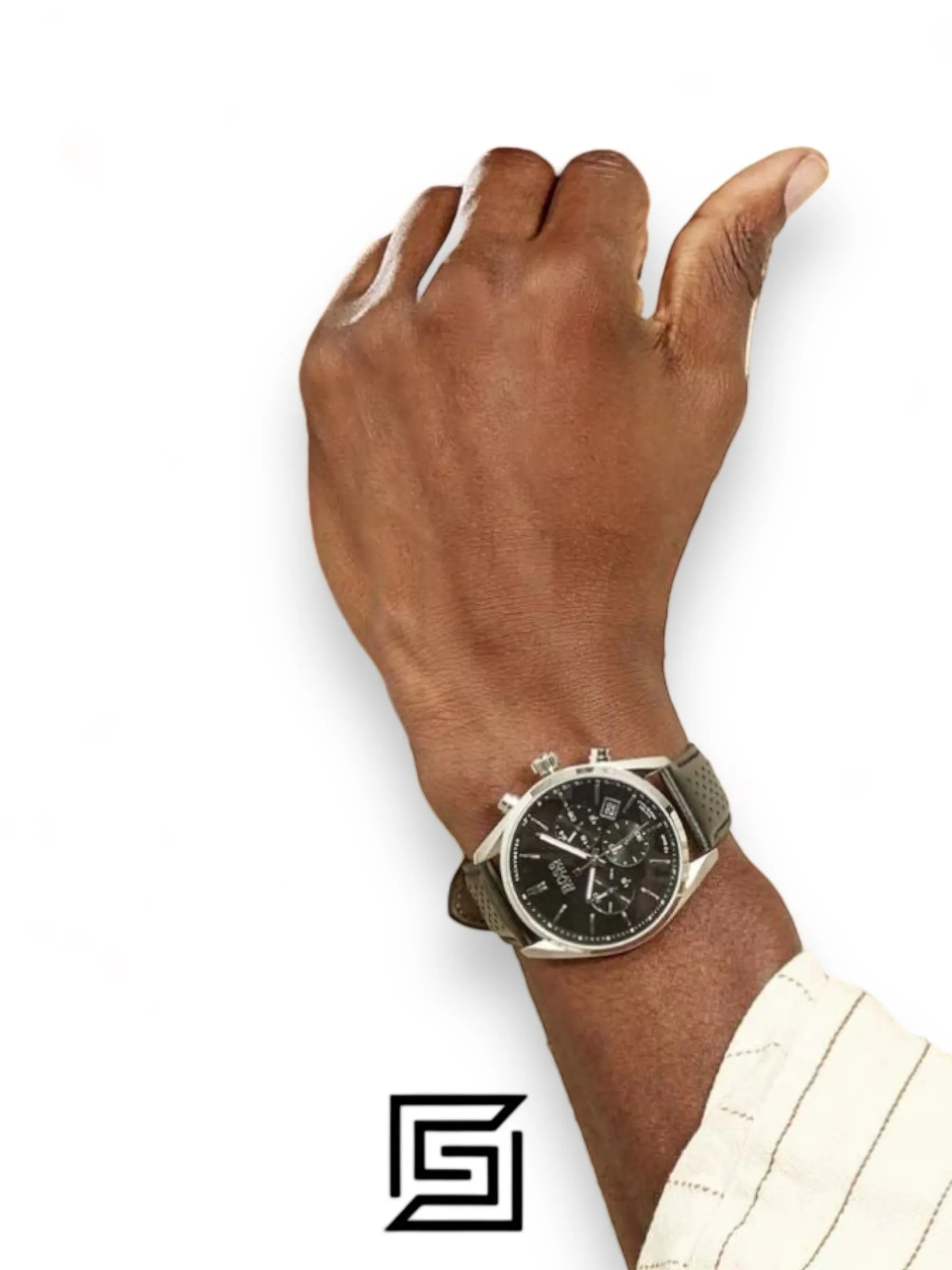Men,Watches,Men,Original Watches Hugo Boss original-watches Champion Black Dial Black Leather Strap - 1513816 Boss