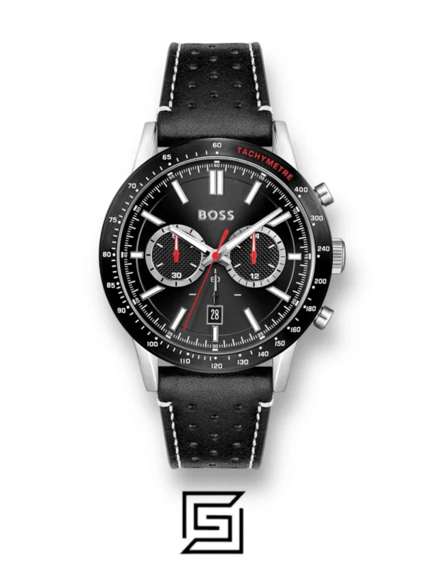 Men,Original Watches Hugo Boss watches BOSS Allure Men's Chronograph Stainless Steel and Leather Strap Watch-1513920 Boss