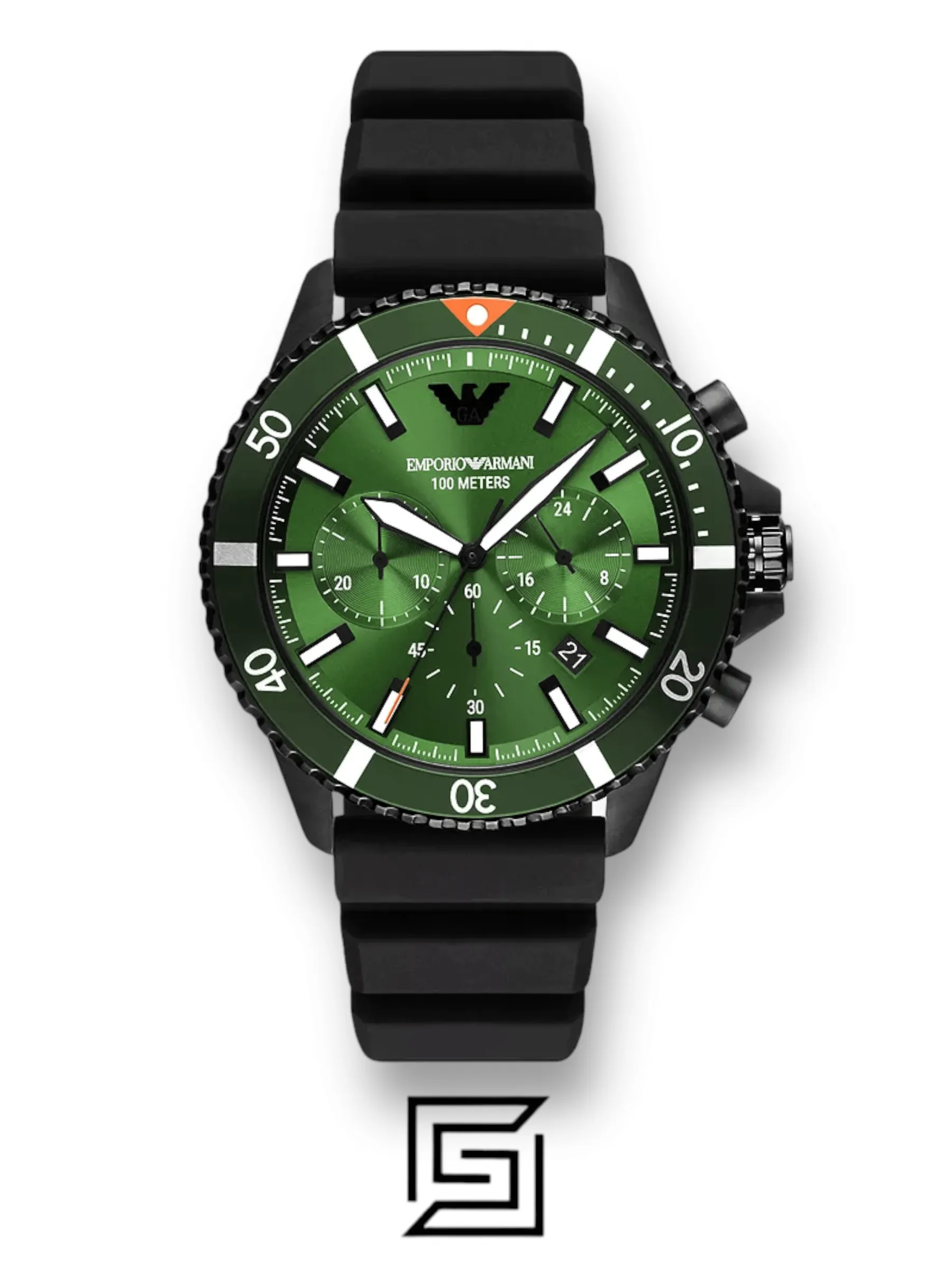 Men,Original Watches watches Emporio Armani Chronograph Black Silicone Watch (Model: AR11463) Emporio Armani