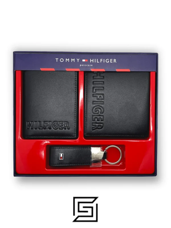 Leather,Wallets,Men Tommy wallets PASSCASE 3 PCS HILFIGER LOGO ON LEATHER/BLACK Tommy Hilfiger