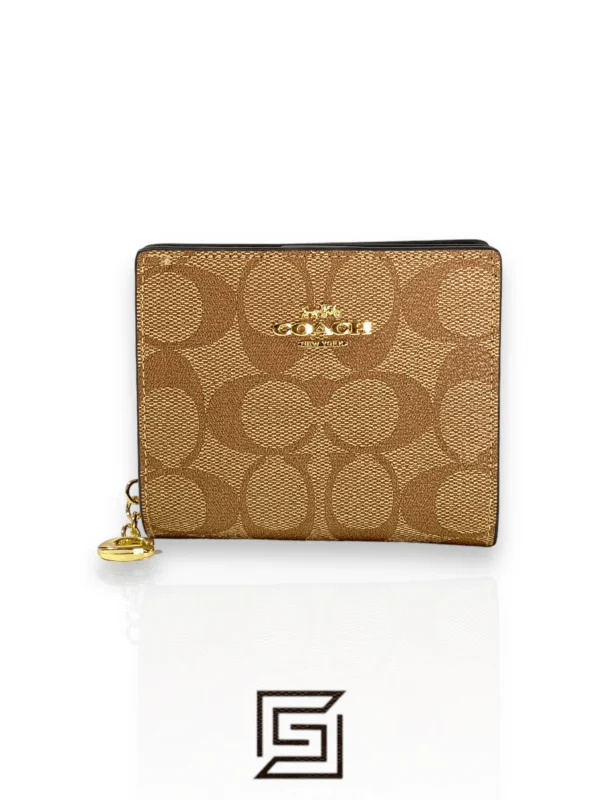 Leather,Wallets,Women Coach wallets Snap Wallet In Signature Canvas C3309 Coach