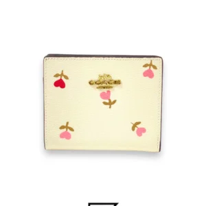 Leather,Wallets,Women Coach wallets Snap Wallet With Heart Floral Print C2868 Coach