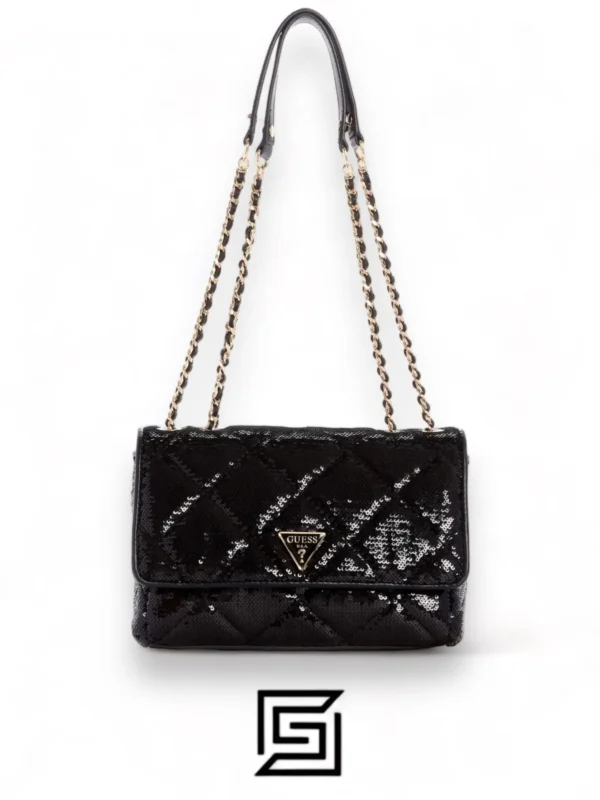 Bags,Leather,Women leather GUESS Solapa cruzada convertible Cessily IG767921 Black Guess