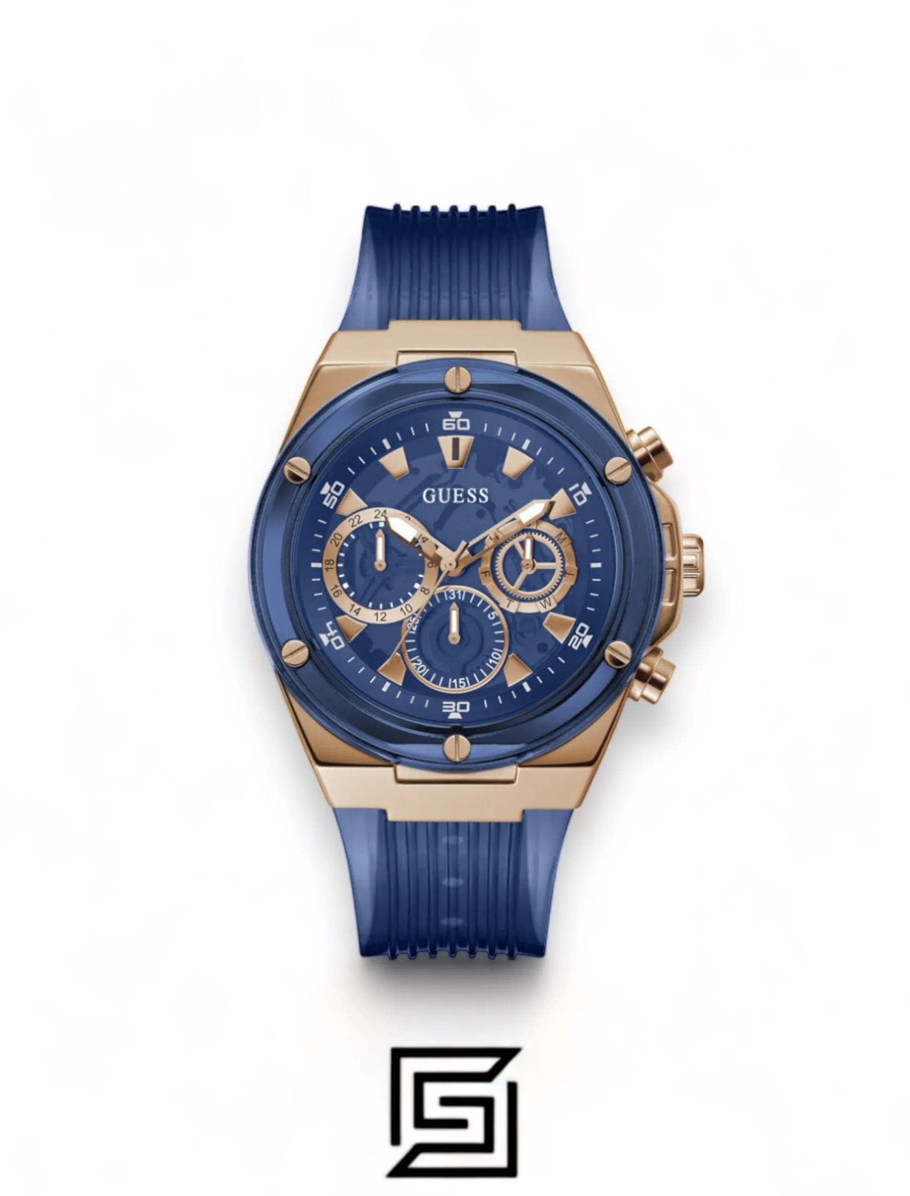 Men,Watches,Men,Original Watches Guess original-watches Men Chronograph Round Silicone Watch GW0425G3 - 46 mm Guess