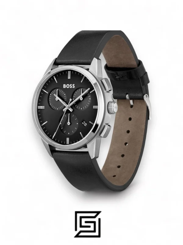 Men,Watches,Men,Original Watches original-watches Hugo Boss Dapper Black Leather Mens Watch - 1513925 Boss