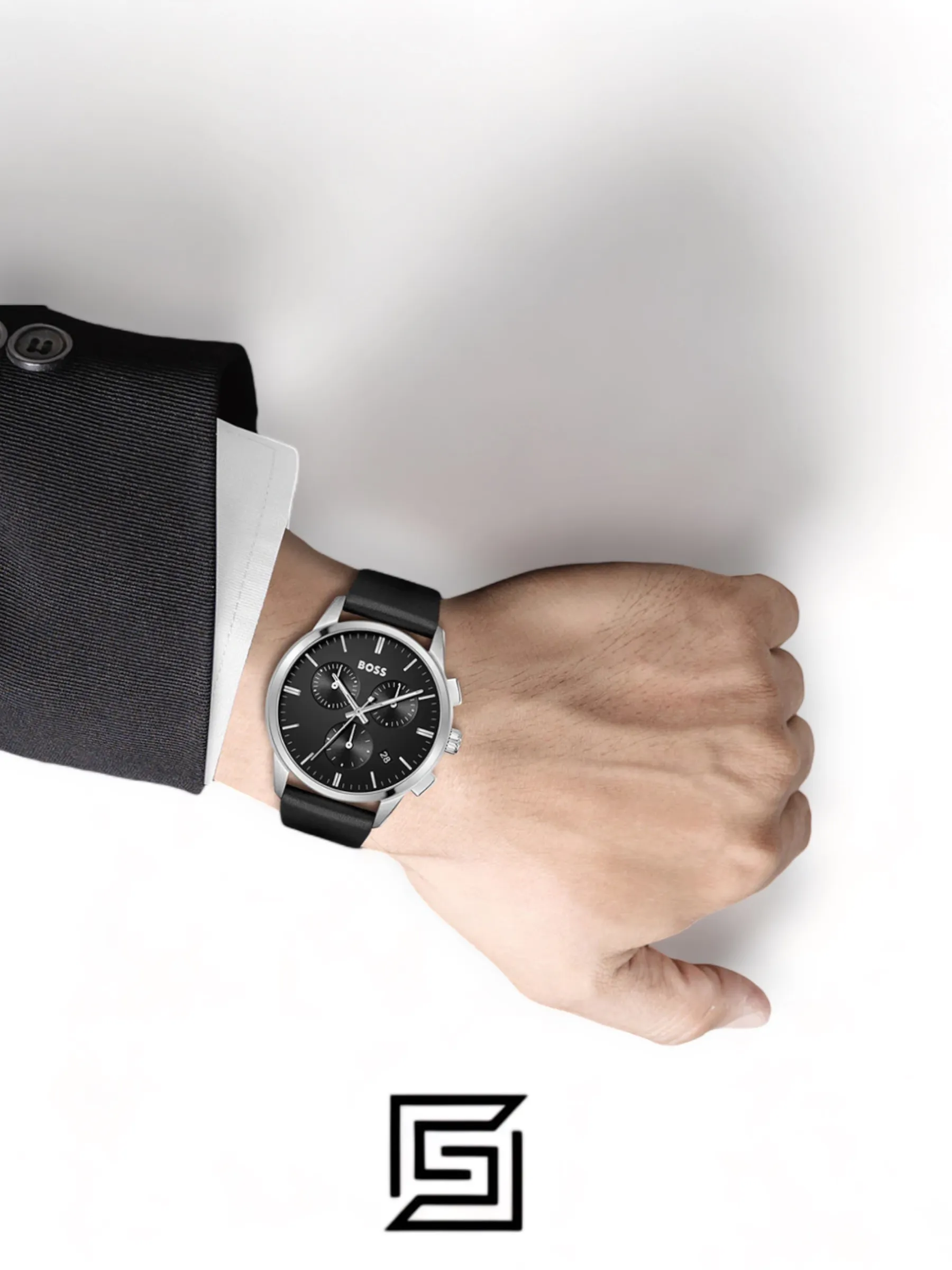 Men,Watches,Men,Original Watches original-watches Hugo Boss Dapper Black Leather Mens Watch - 1513925 Boss
