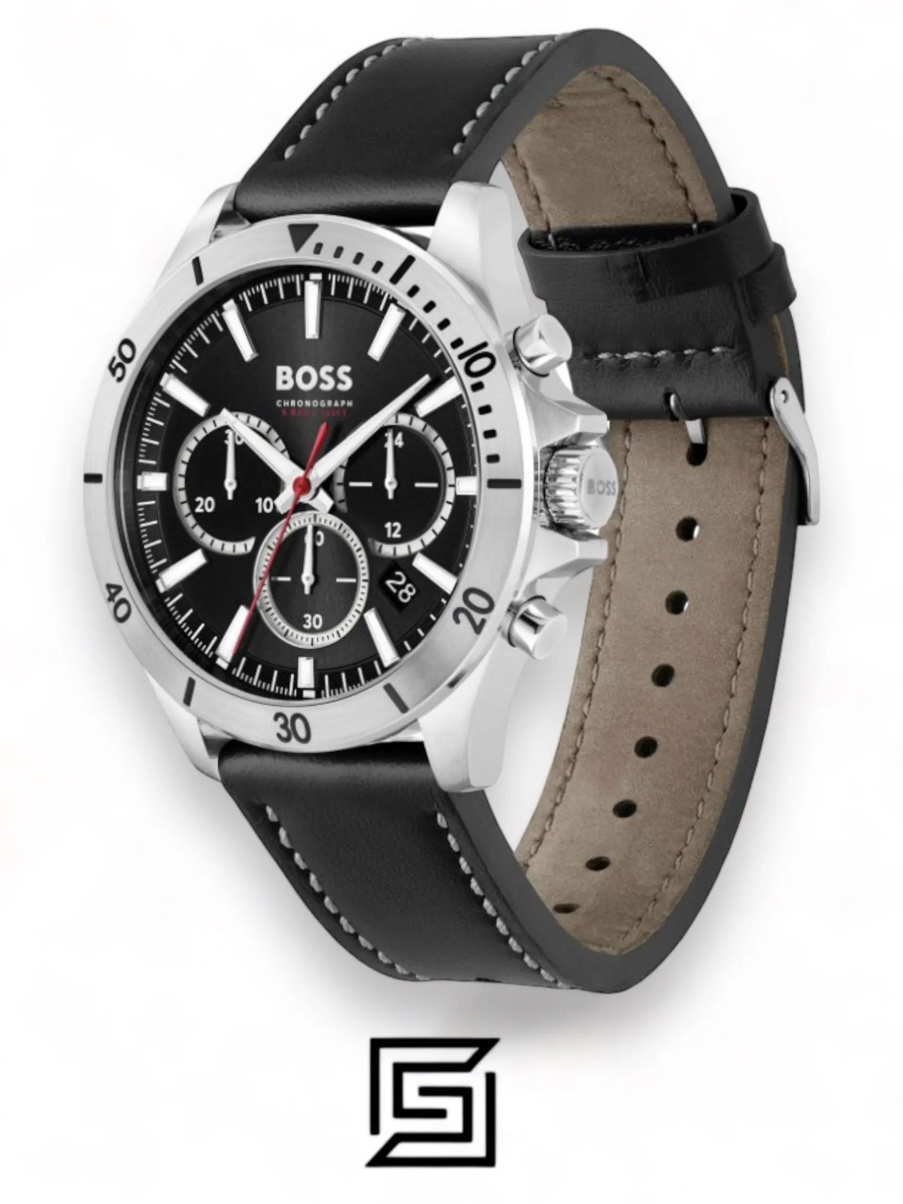 Men,Original Watches Hugo Boss original-watches Gents BOSS Troper Black Leather Strap Watch - 1514055 Boss