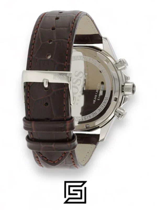 Men,Watches,Men,Original Watches original-watches Hugo Boss Men's Silver Dial Leather Band Watch - 1513175 Boss