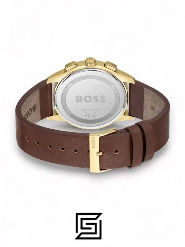 Men,Watches,Men,Original Watches original-watches Hugo Boss Brown Leather White Dial Men's Chrono Watch - 1513926 Boss
