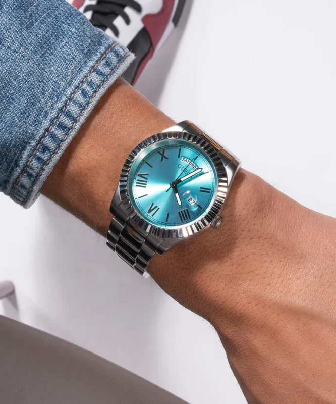 Original Watches,Women original-watches GUESS Mens Silver Tone Day/Date Watch - GW0265G11 Guess