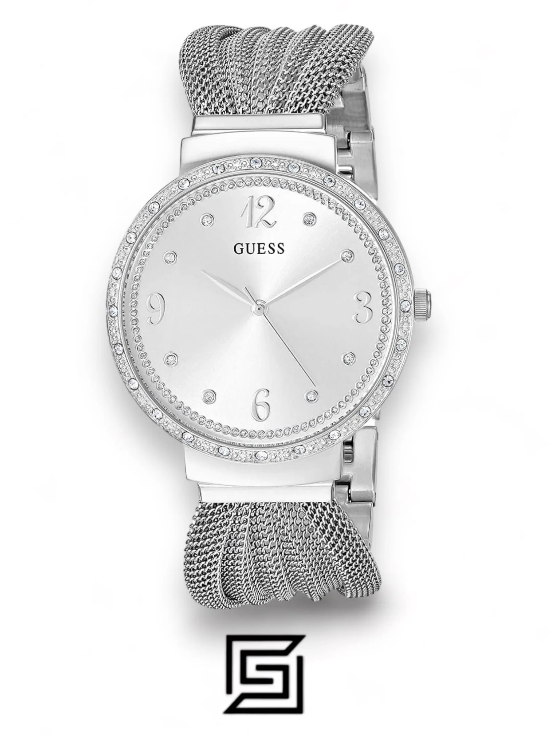 Original Watches,Women original-watches Guess Chiffon Analog Silver Dial Women's Watch - W1083L1 Guess