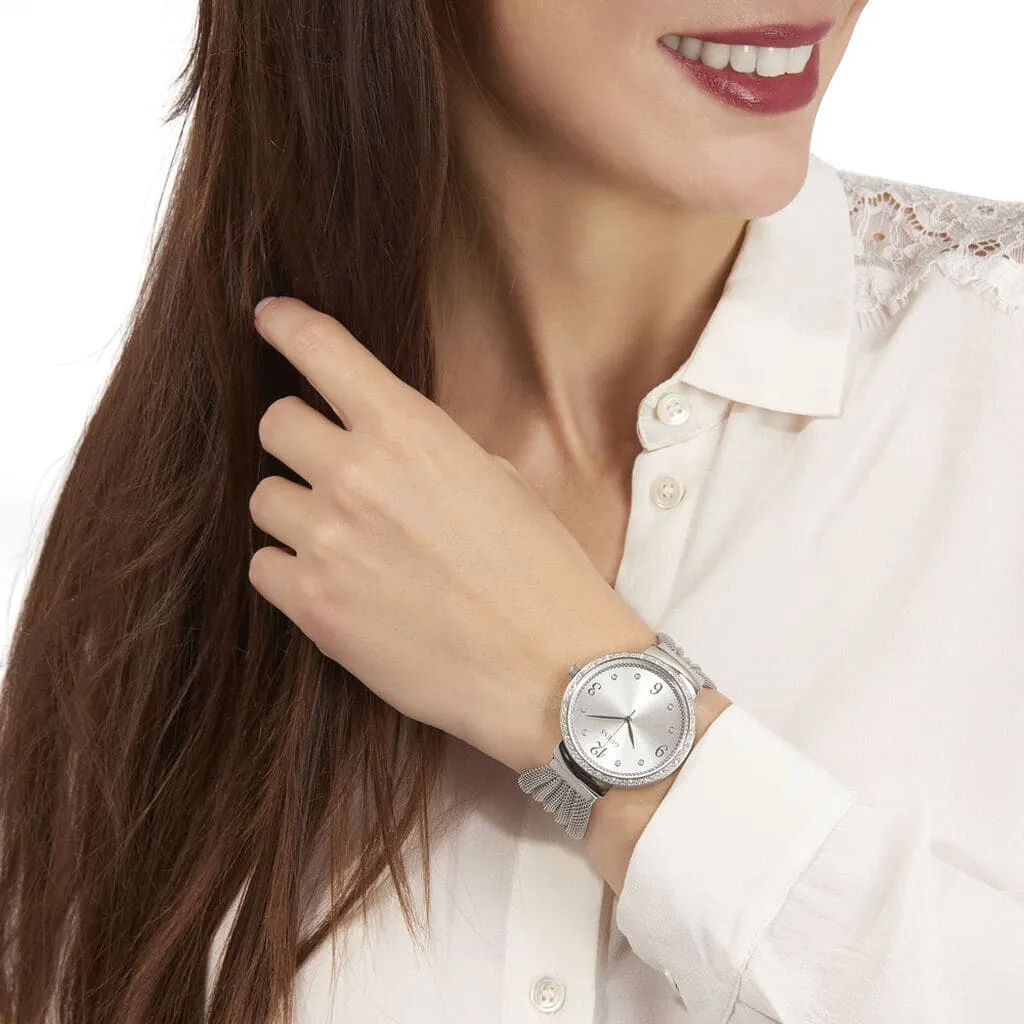 Original Watches,Women original-watches Guess Chiffon Analog Silver Dial Women's Watch - W1083L1 Guess