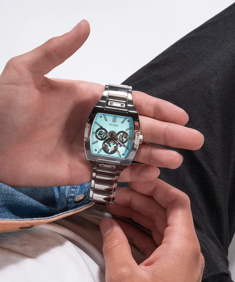 Men,Original Watches watches GUESS Mens Silver Tone Multi-function Watch - GW0456G4 Guess