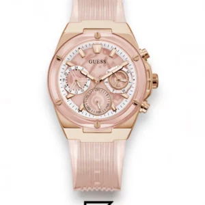 Original Watches,Women Guess original-watches Women's Pink Dial PU Multi-Function Watch GW0409L3 Guess