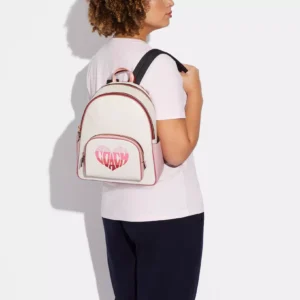 Bags,Leather,Women Coach leather Court Backpack With Stripe Heart Motif Style No. CA246 Coach