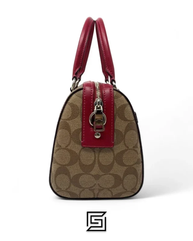 Bags,Leather,Women Coach leather Rowan Satchel In Signature Canvas Style No. F83607 Coach