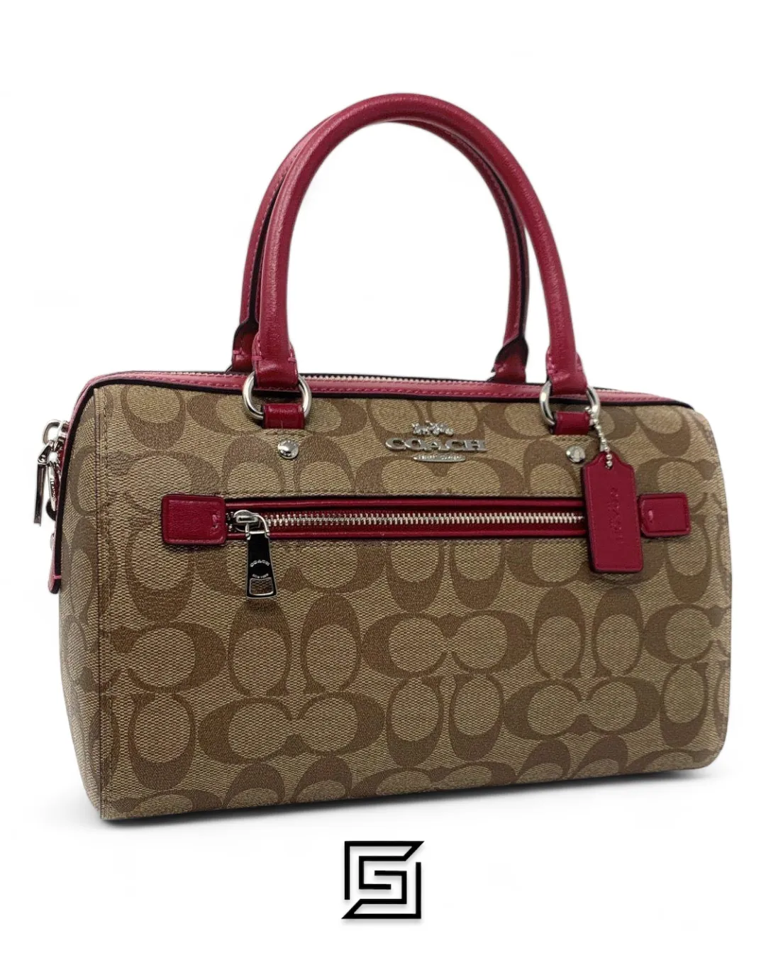 Bags,Leather,Women Coach leather Rowan Satchel In Signature Canvas Style No. F83607 Coach