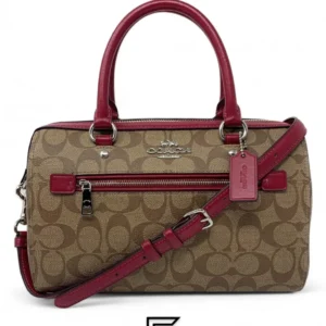 Bags,Leather,Women Coach leather Rowan Satchel In Signature Canvas Style No. F83607 Coach