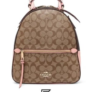 Bags,Leather,Women Coach leather Jordyn Backpack In Blocked Signature Canvas 76715 Coach