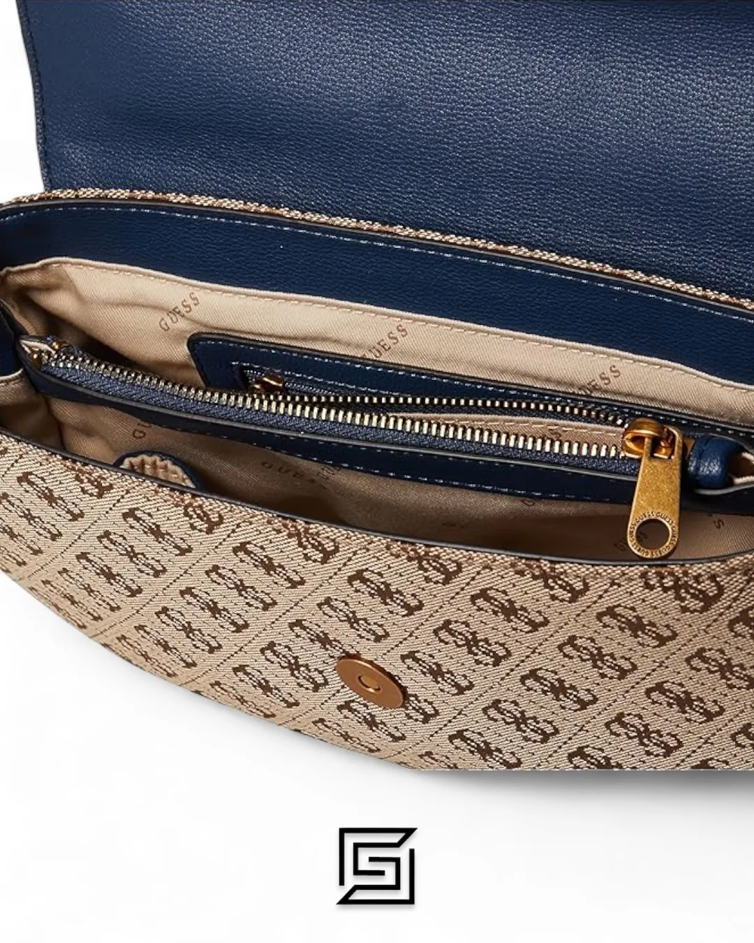 Bags,Leather,Women Guess leather Aviana Convertible X Body Flap Blue Guess