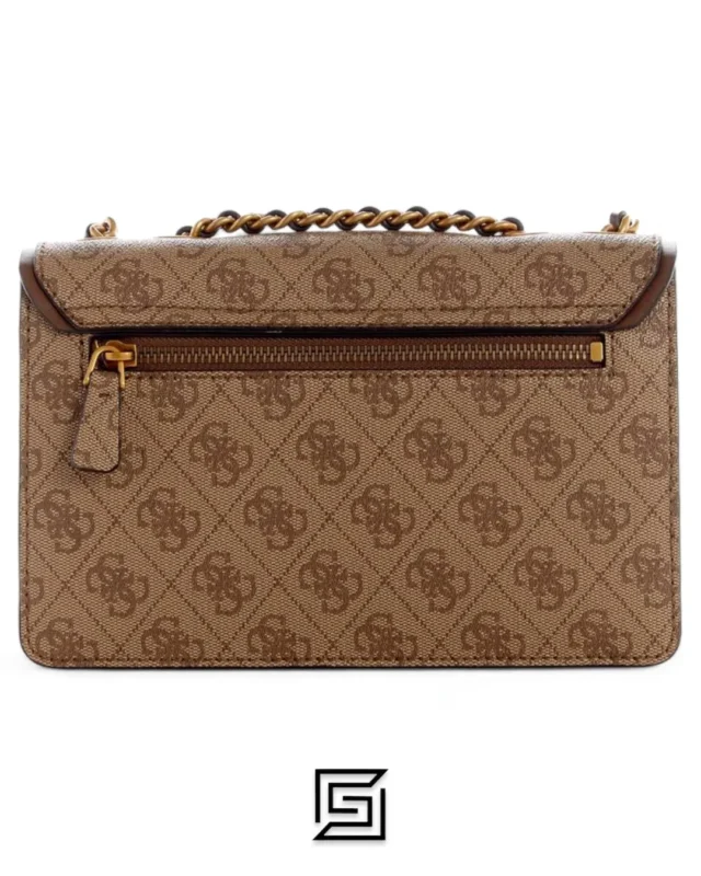 Bags,Leather,Women Guess leather Izzy Flap Convertible Crossbody Bag Brown Guess