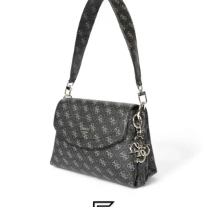 Bags,Leather,Women leather Guess Black Printed Shoulder Bag Grey Guess