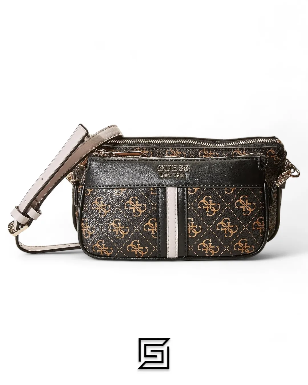 Bags,Leather,Women leather Guess Women's Kasinta Double Zip Shoulder Bag One Size Guess
