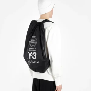 Bags,Leather,Men leather Y-3 YOHJI Adidas Backpack Black Bag With White Logo NWT Y-3