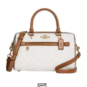 Bags,Leather,Women Coach leather Rowan Satchel Bag In Blocked Signature Canvas Style No. CA149 Coach