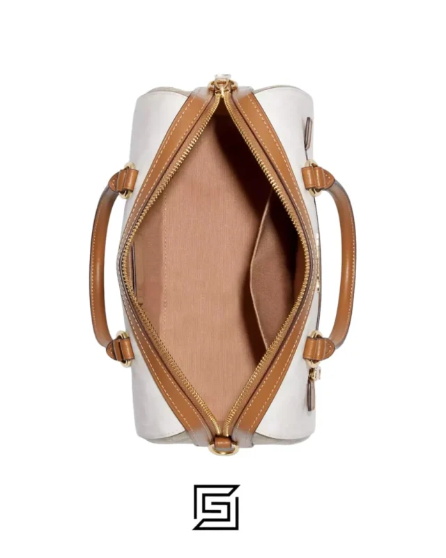 Bags,Leather,Women Coach leather Rowan Satchel Bag In Blocked Signature Canvas Style No. CA149 Coach
