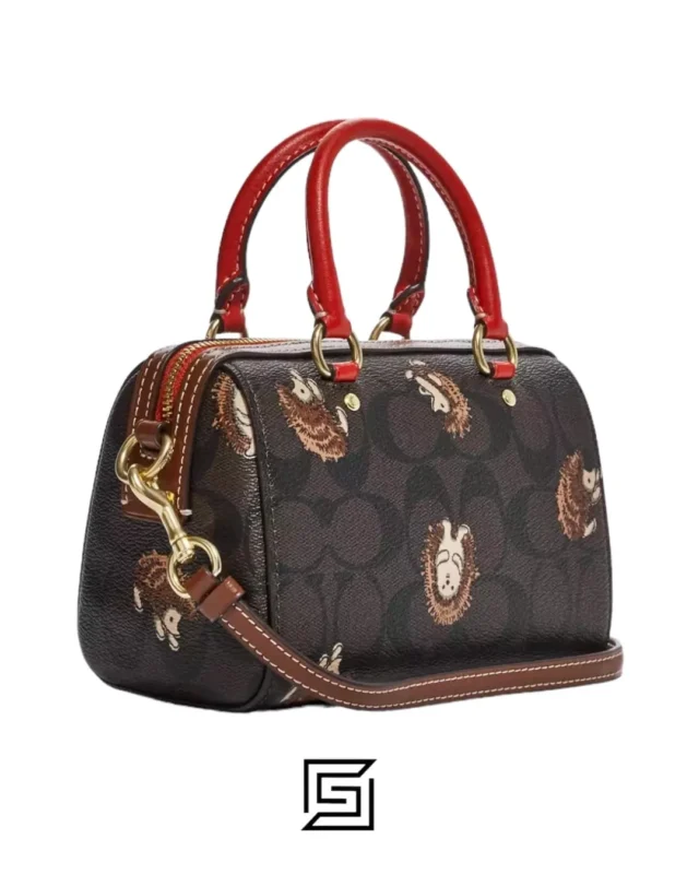Bags,Leather,Women Armani armani Mini Rowan Crossbody In Signature Canvas With Hedgehog Print CC430 Coach