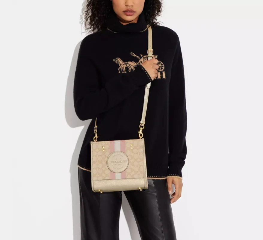 Bags,Leather,Women Dempsey Tote 22 In Signature Jacquard With Stripe And Coach Patch Style No. C8417 Coach