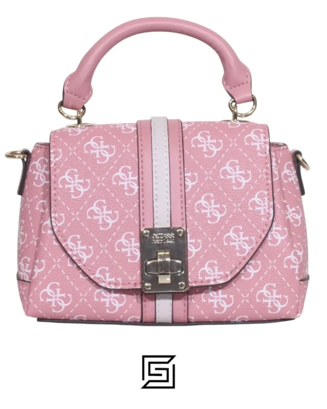 Bags,Leather,Women leather GUESS Women's Kasinta Mini Top Handle Flap, Brown Multi 840577 Guess