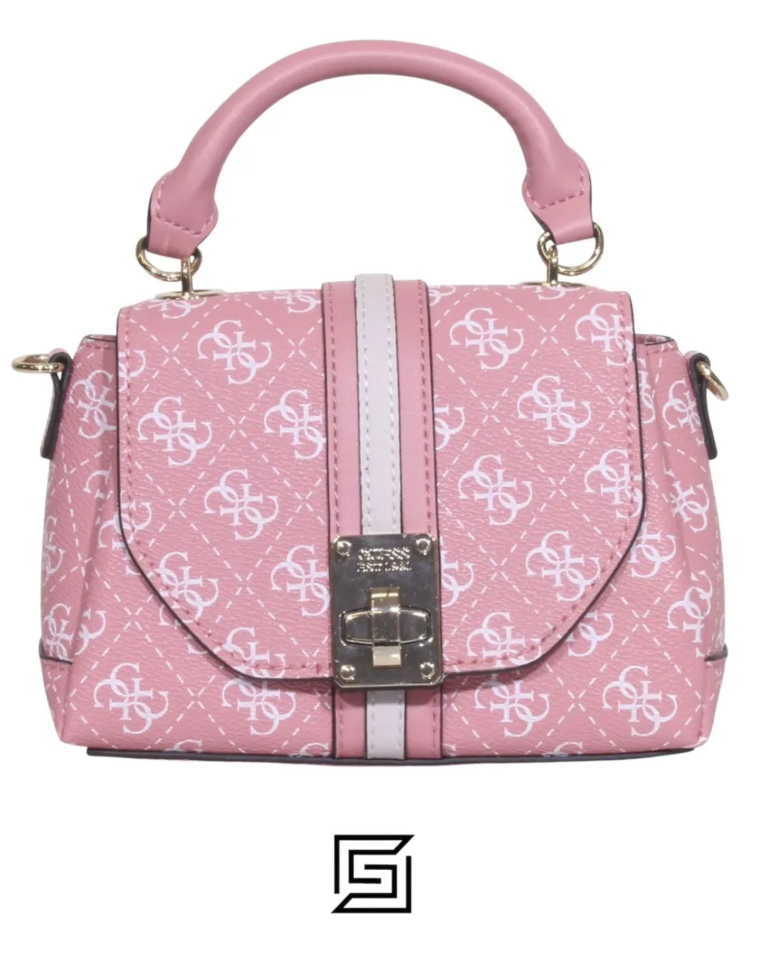 Bags,Leather,Women leather GUESS Women's Kasinta Mini Top Handle Flap, Brown Multi 840577 Guess