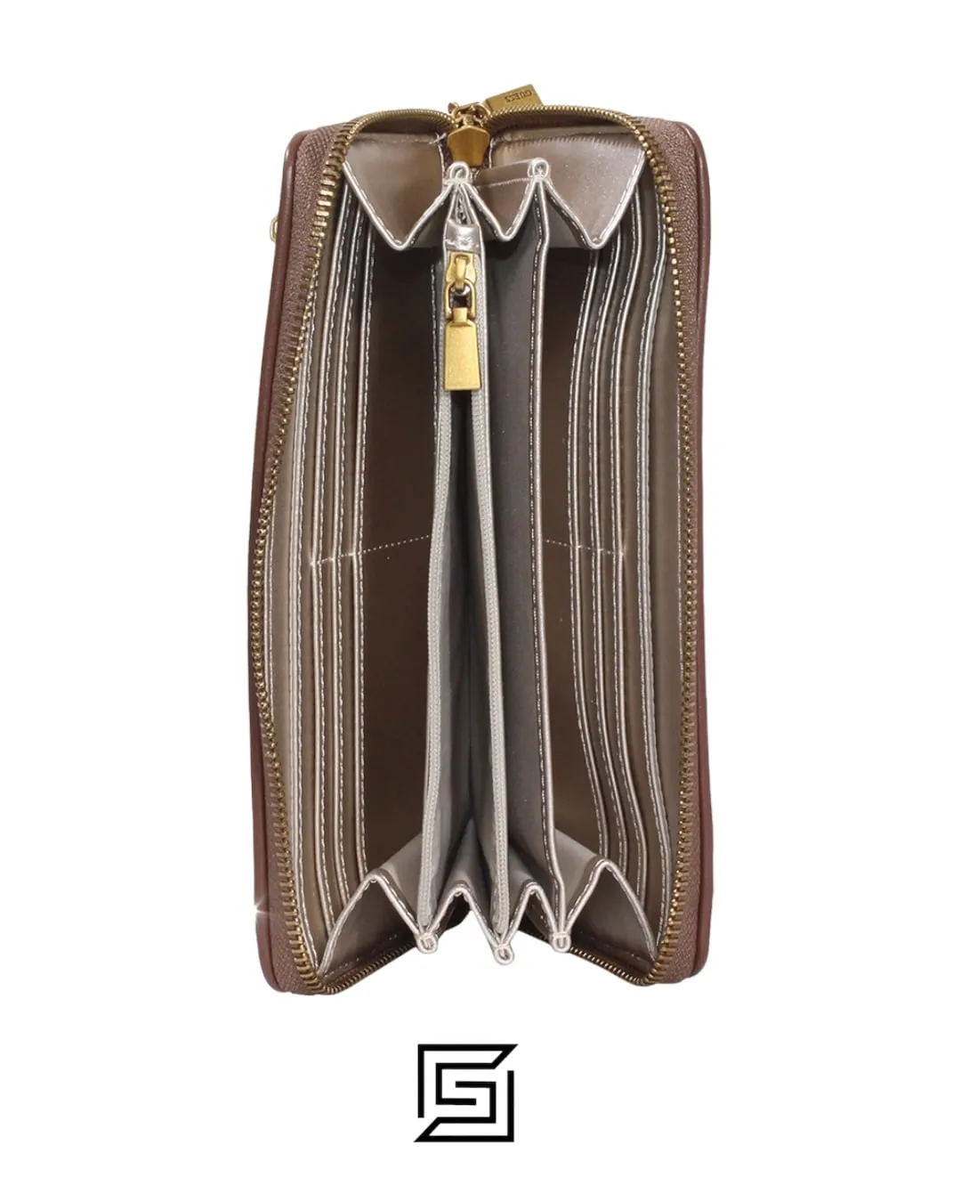 Leather,Wallets,Women wallets Guess Women's Izzy Wallet Latte Logo/Brown Large Zip Around Guess