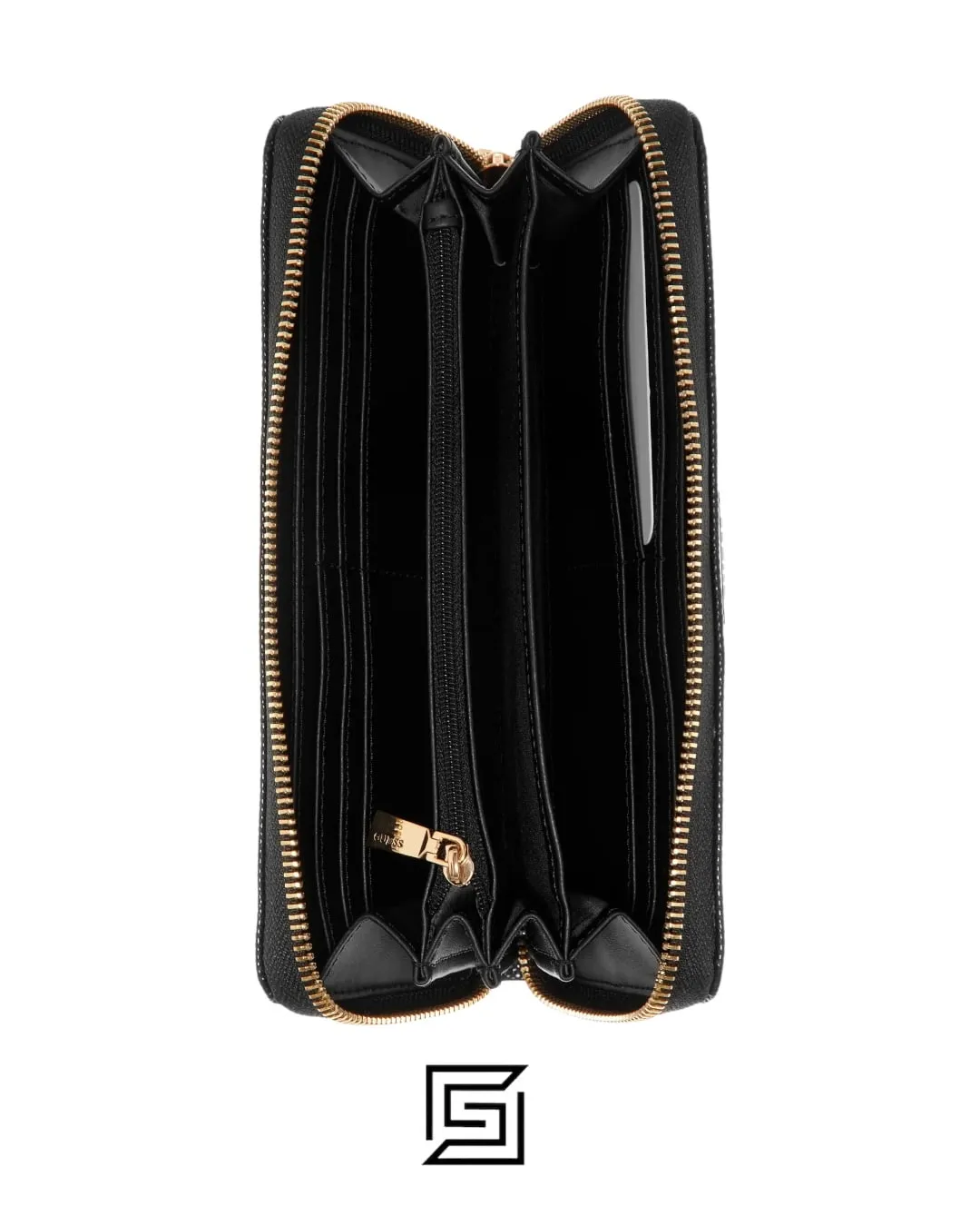 Leather,Wallets,Women wallets Guess Etel SLG Large Zip Around - Black Guess