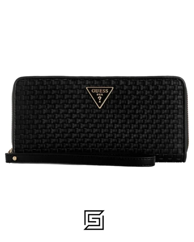 Leather,Wallets,Women wallets Guess Etel SLG Large Zip Around - Black Guess