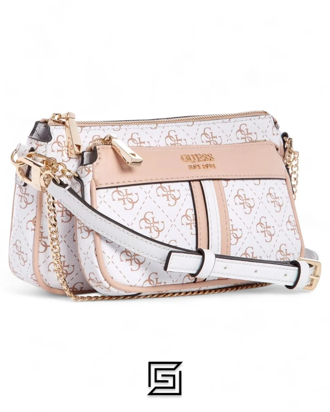 Bags,Leather,Women leather Guess Women's Kasinta Double Zip Shoulder Bag One Size Guess