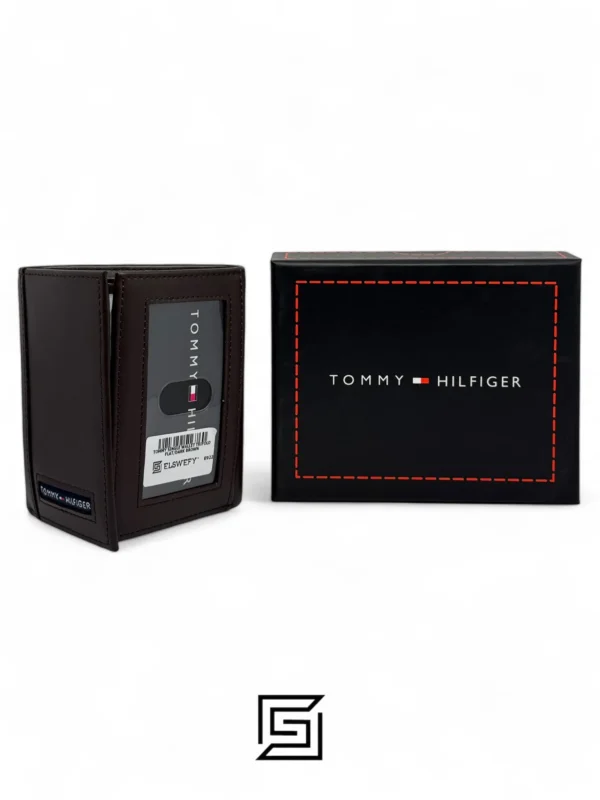 Leather,Wallets Tommy Hilfiger leather TOMMY SINGLE WALLET TRIFOLD FLAT/DARK BROWN Tommy Hilfiger