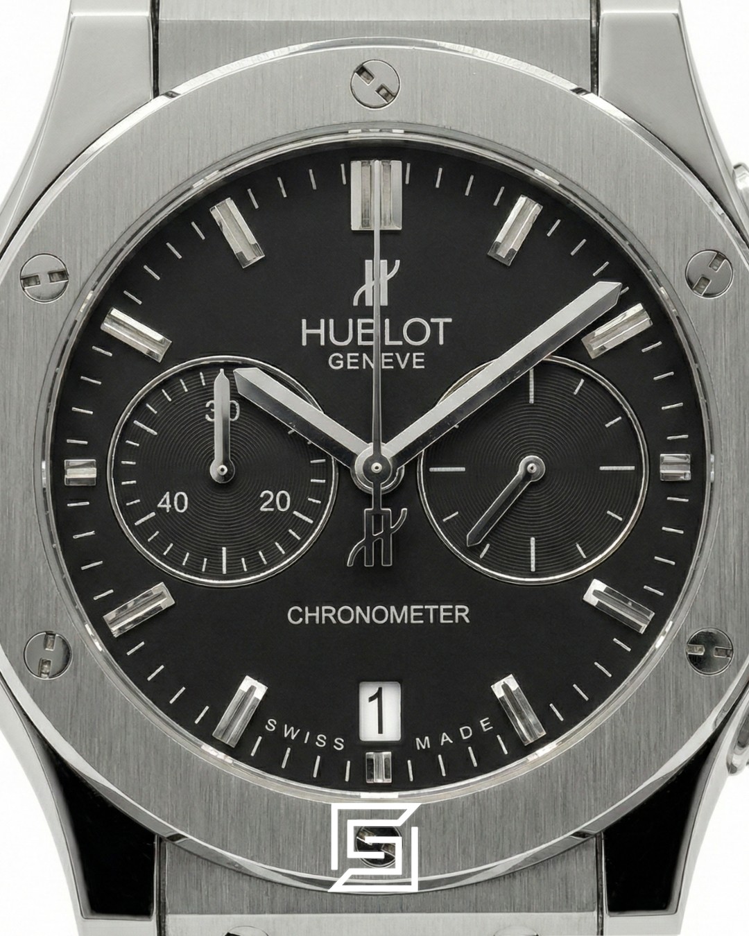 Hublot Classic Fusion Silver – Black Dial – Japanese Quartz Movement – Rubber Strap - Image 2