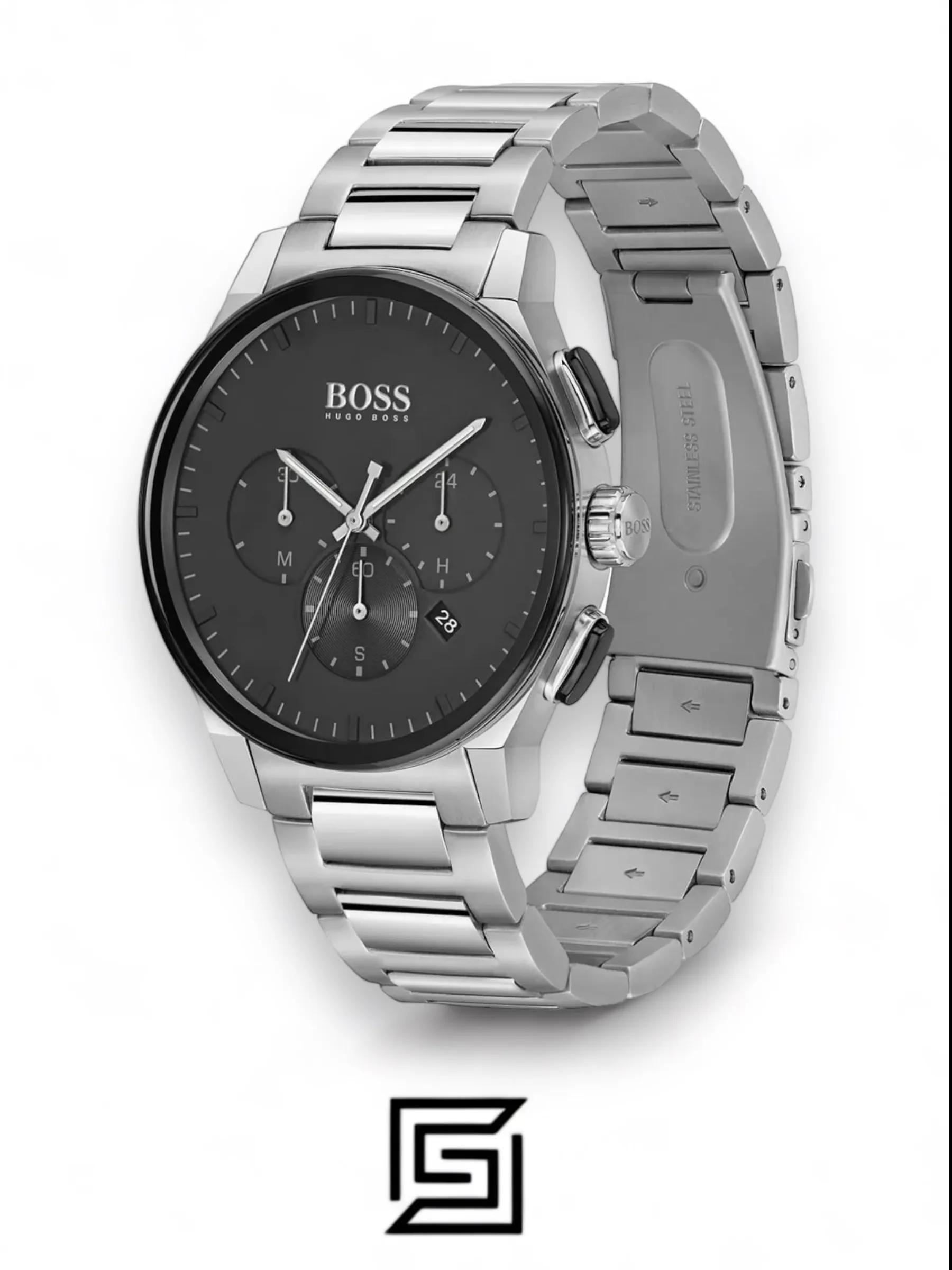 Men,Original Watches Hugo Boss watches Chronograph Quartz Watch for Men with Silver Stainless Steel Bracelet - 1513762 Boss