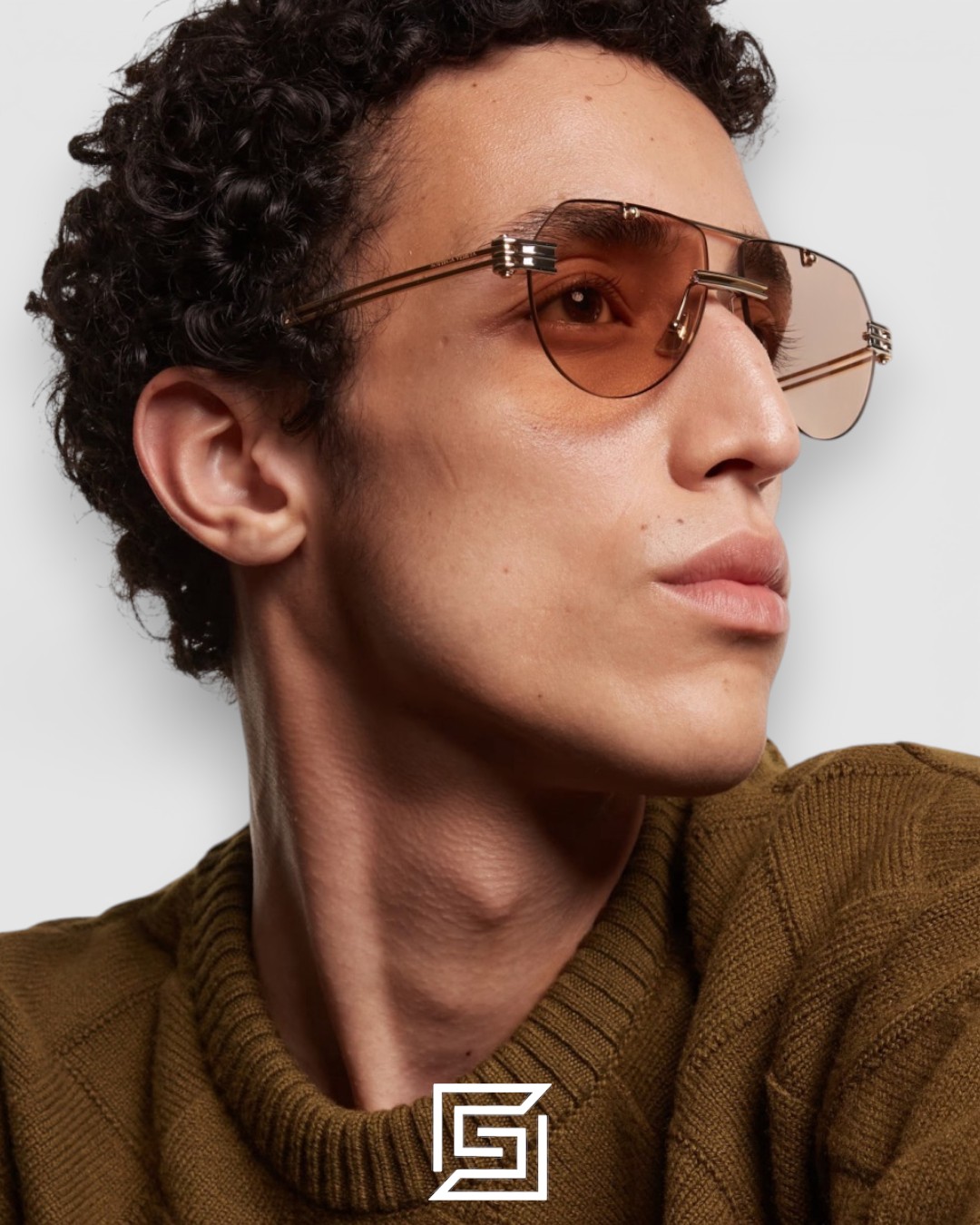 Bottega Veneta BV1342 001 Honey Lenses and Gold x Silver Frame Luxury Aviator Sunglasses - Image 4