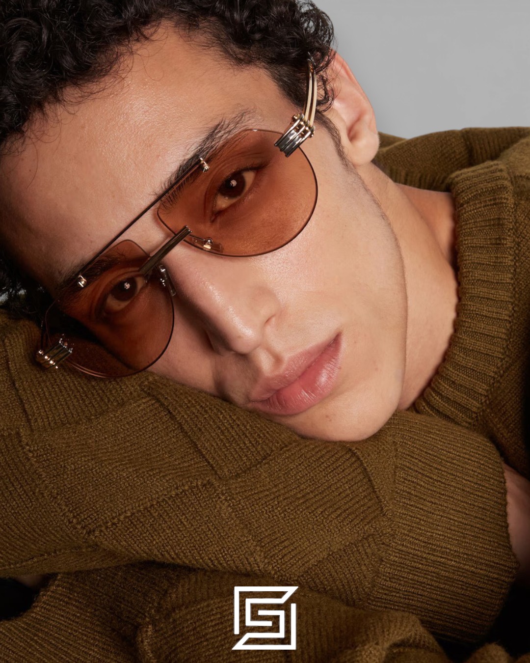 Bottega Veneta BV1342 001 Honey Lenses and Gold x Silver Frame Luxury Aviator Sunglasses