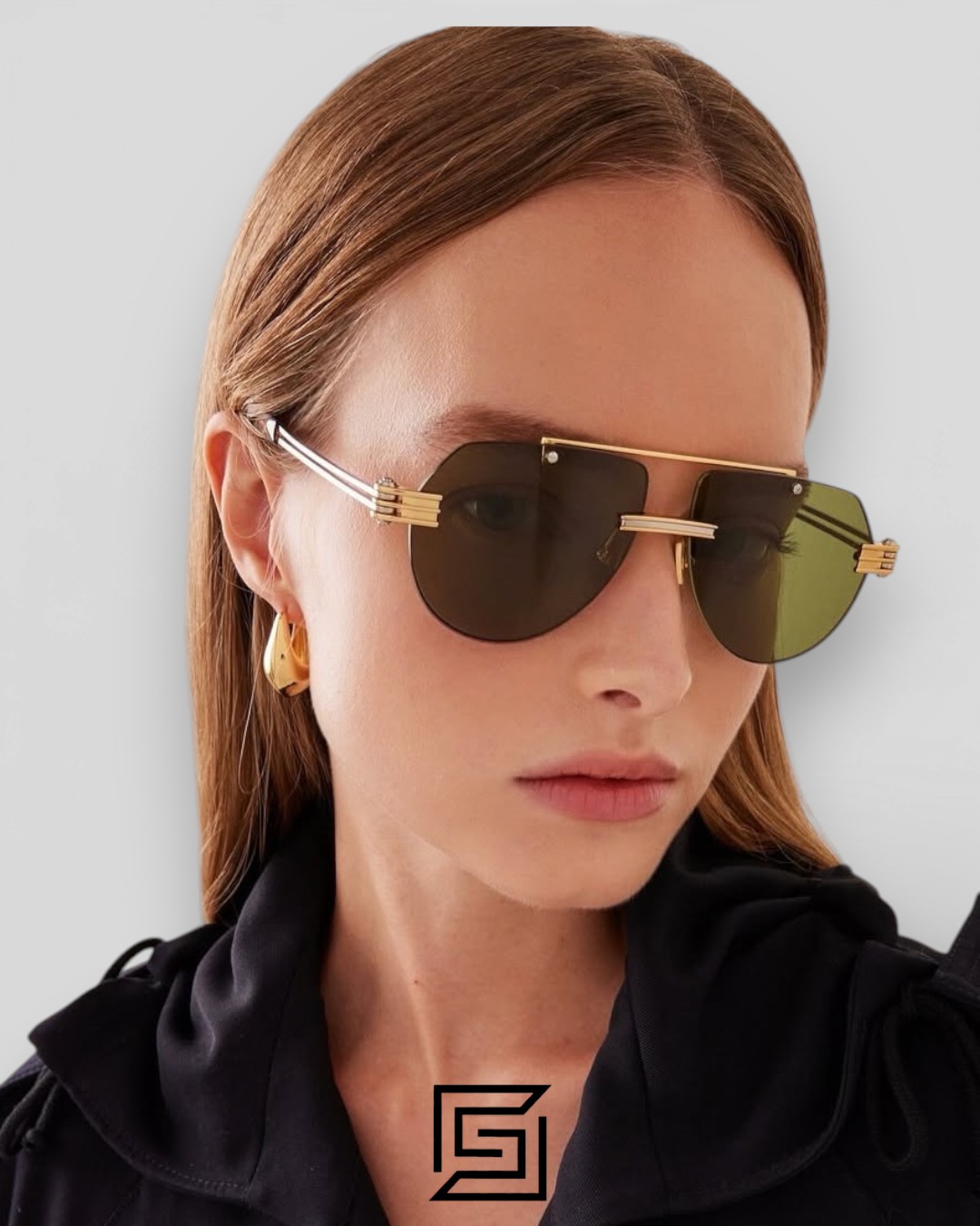 Bottega Veneta BV1342 001 Honey Lenses and Gold x Silver Frame Luxury Aviator Sunglasses - Image 11