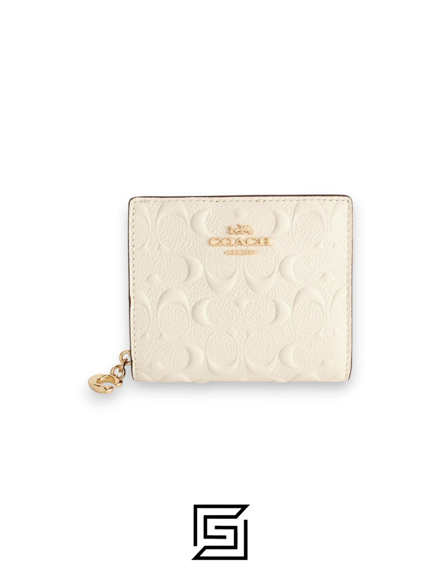 Leather,Wallets,Women Snap Wallet In Signature Canvas C6942 White Coach