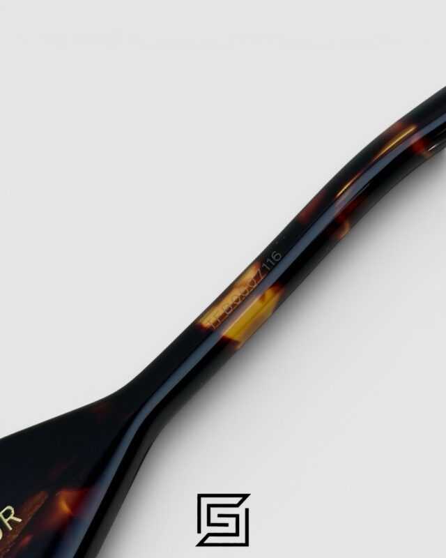 Dior Signature S13F Black Lenses and Tiger Brown Frame with Gold Logo Luxury Sunglasses