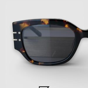 Dior Signature S13F Black Lenses and Tiger Brown Frame with Gold Logo Luxury Sunglasses - Image 6